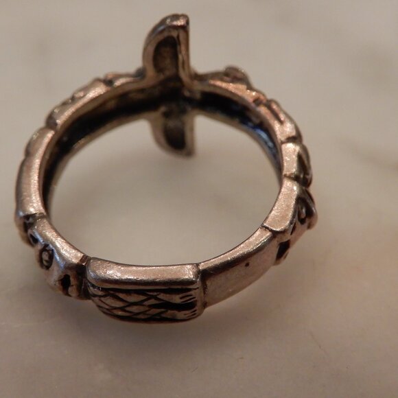 925 Silver Kabana Earrings and Ring Totem Pole Set - Picture 3 of 8